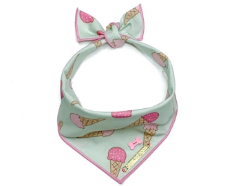 Ice Cream Hundehalstuch // Bandana // Handgefertigter Sommerschal für Hunde