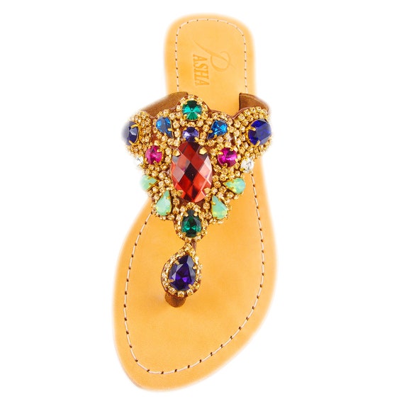 bedazzled flat sandals