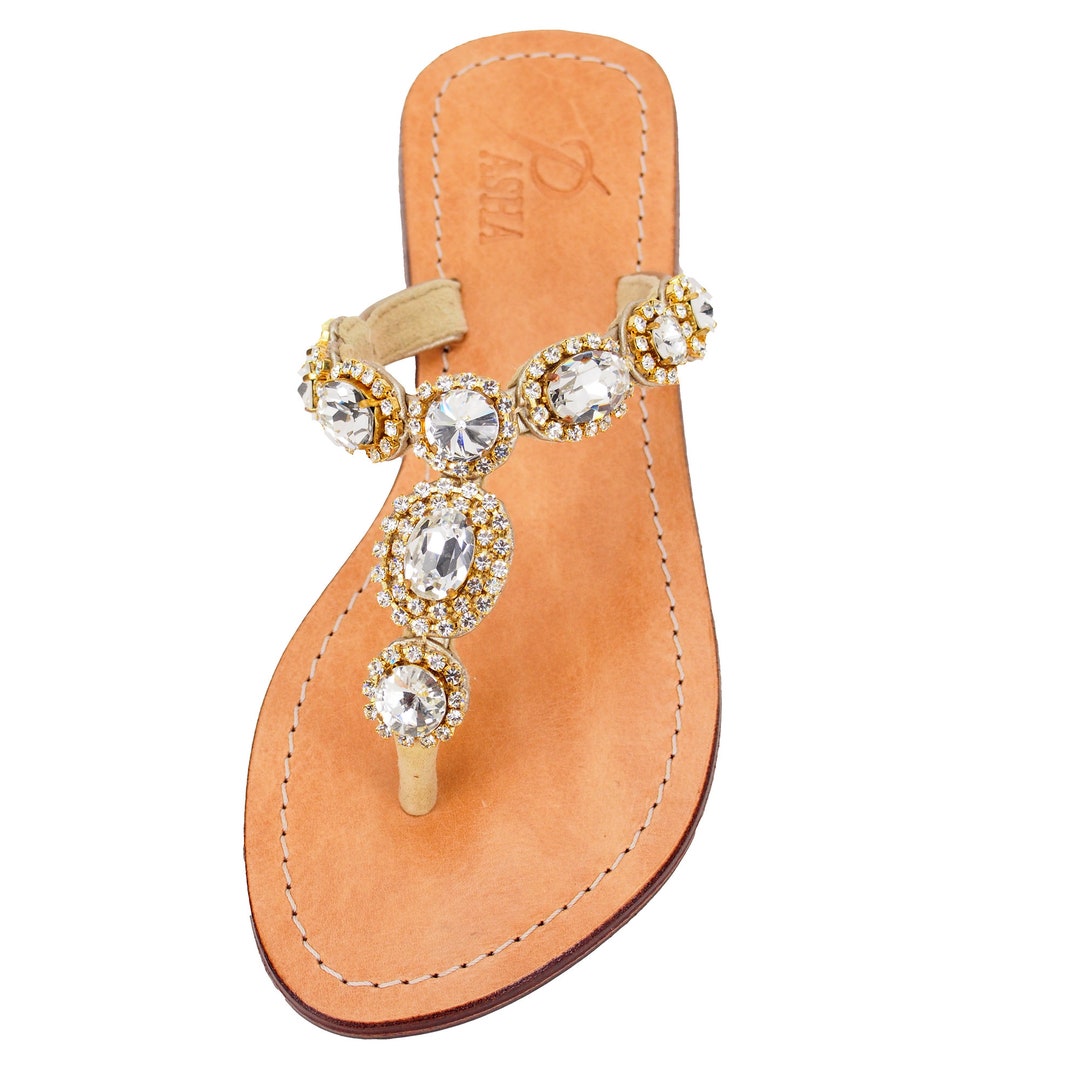 Wedding Sandals, Flat Wedding Shoes, Flat Bridal Shoes, Leather Sandals ...