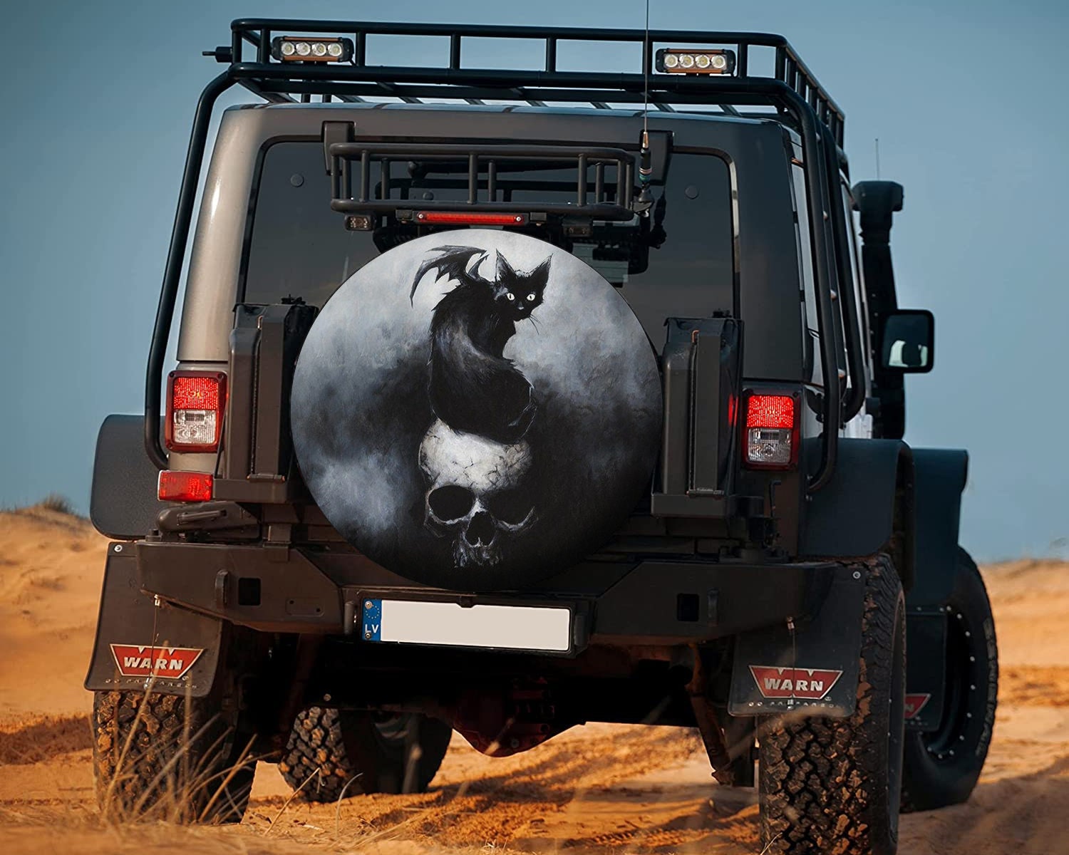 Discover Black Cat Halloween Spare Tire Cover, Halloween Tire Cover
