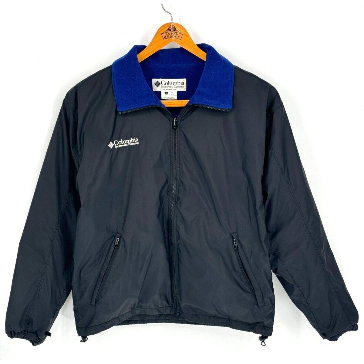 Vintage 90's Columbia Black Nylon With Blue Fleece Lining Vintage 90's Columbia Black Nylon With Blue Fleece Lining