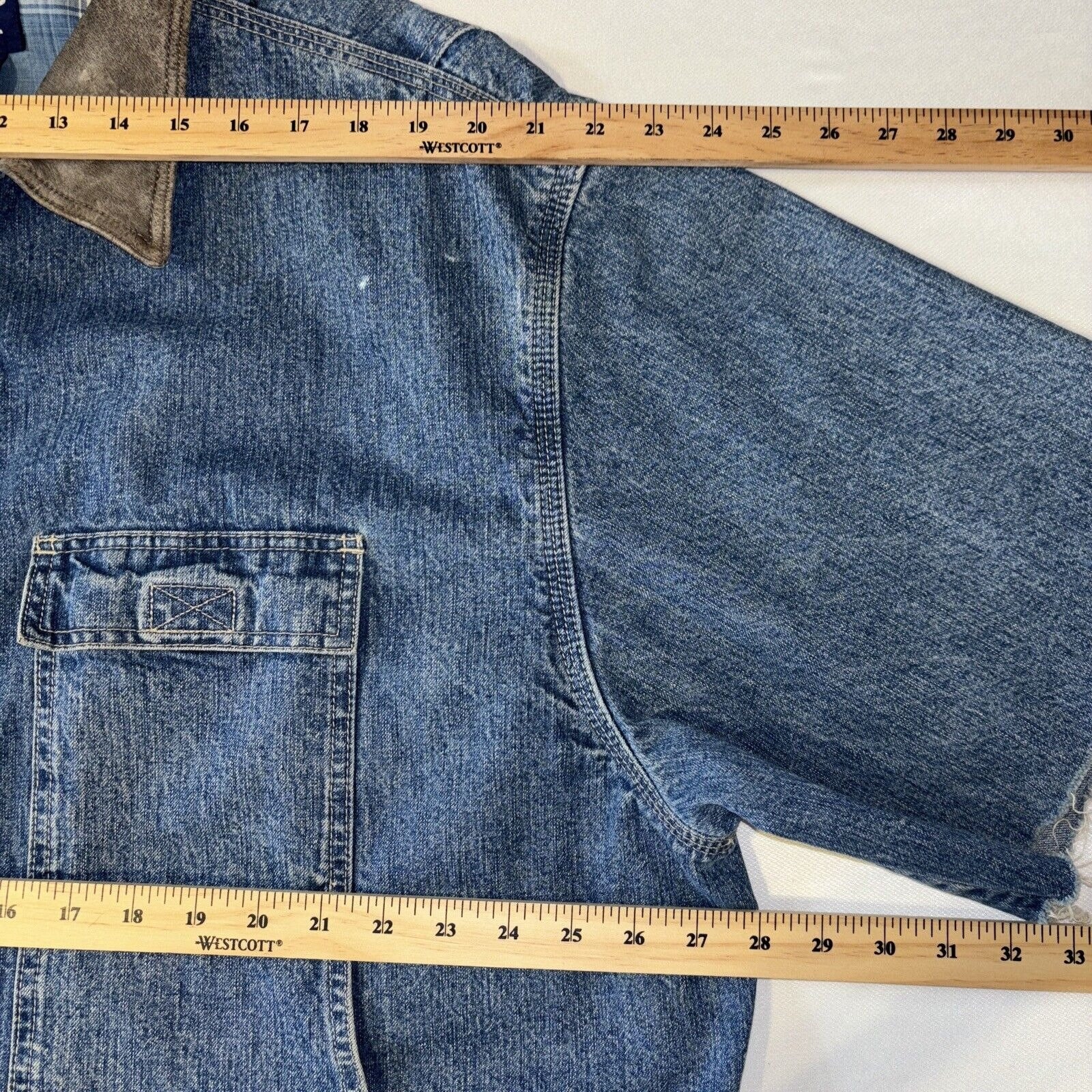 ヴィンテージGAPデニムジャケット：80年代チェック柄裏地付き、メンズ