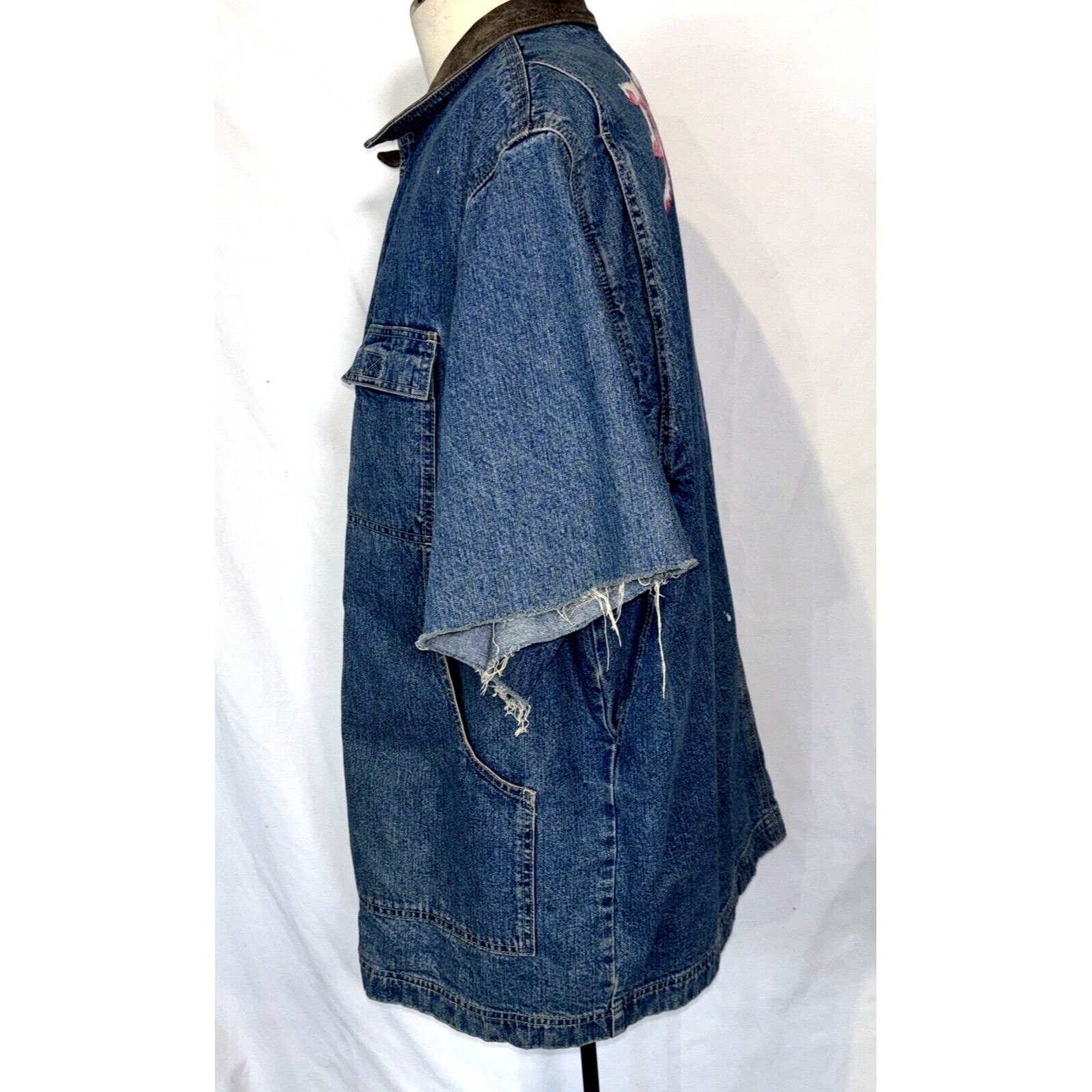 ヴィンテージGAPデニムジャケット：80年代チェック柄裏地付き、メンズ