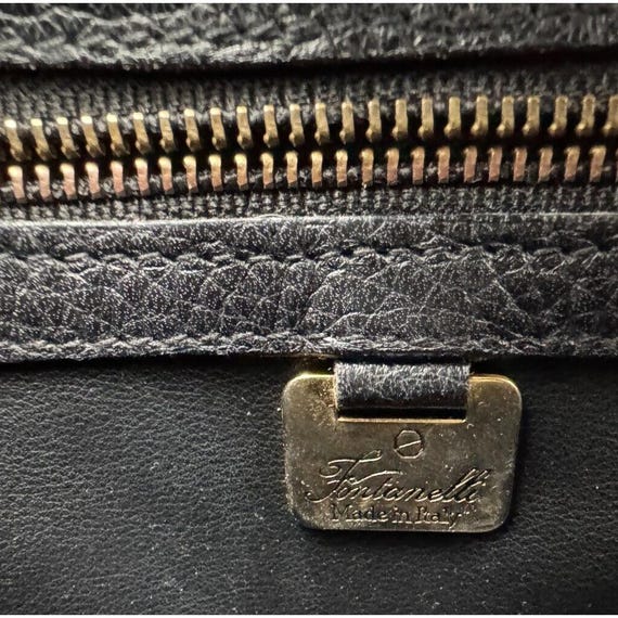 Vintage 80 Fontanelli Italian Black Croc Embossed Leather  display picture 1