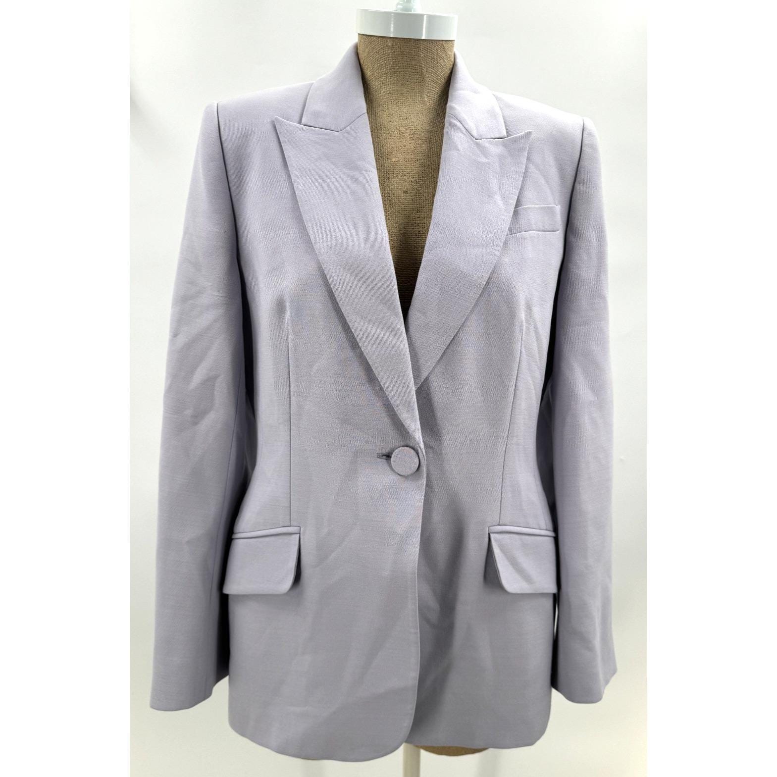 Alexander McQueen, Vintage 90s Alexander McQueen Lilac Wool Silk BLend Blazer Jacket Women's Sz 46