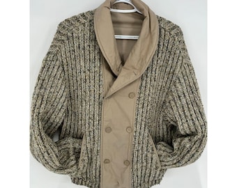 Vintage Mcgregor Sweater Adult MEDIUM Brown Cardigan Striped