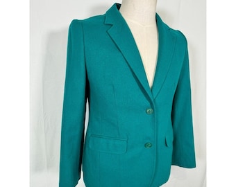 Vintage Pendleton Emerald Green Wool Blazer - Women's Size 14