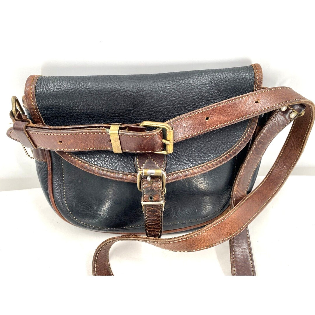 Sacoche Vintage Roots Canada En Cuir Grainé Noir - Classique - Occasion Élégante Pour Homme