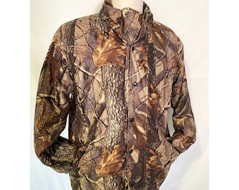 Vintage Rocky Real Tree Hardwoods Camouflage vert veste de chasse manteau poches pour hommes Sz M