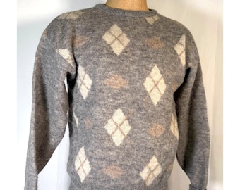 Pull vintage Pendleton en laine à motifs de losanges : taille M pour hommes