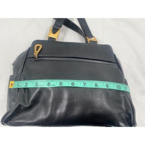 Vintage La Strada Butterweiche schwarze Luxus-italienische Leder-Doppelgriff-Hobo-Tasche Bild 9