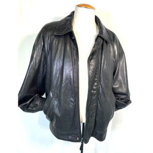 Vintage 90s Leather Bomber Jacket - Saks Fifth Ave Andrew Marc - Men&#39;s XL