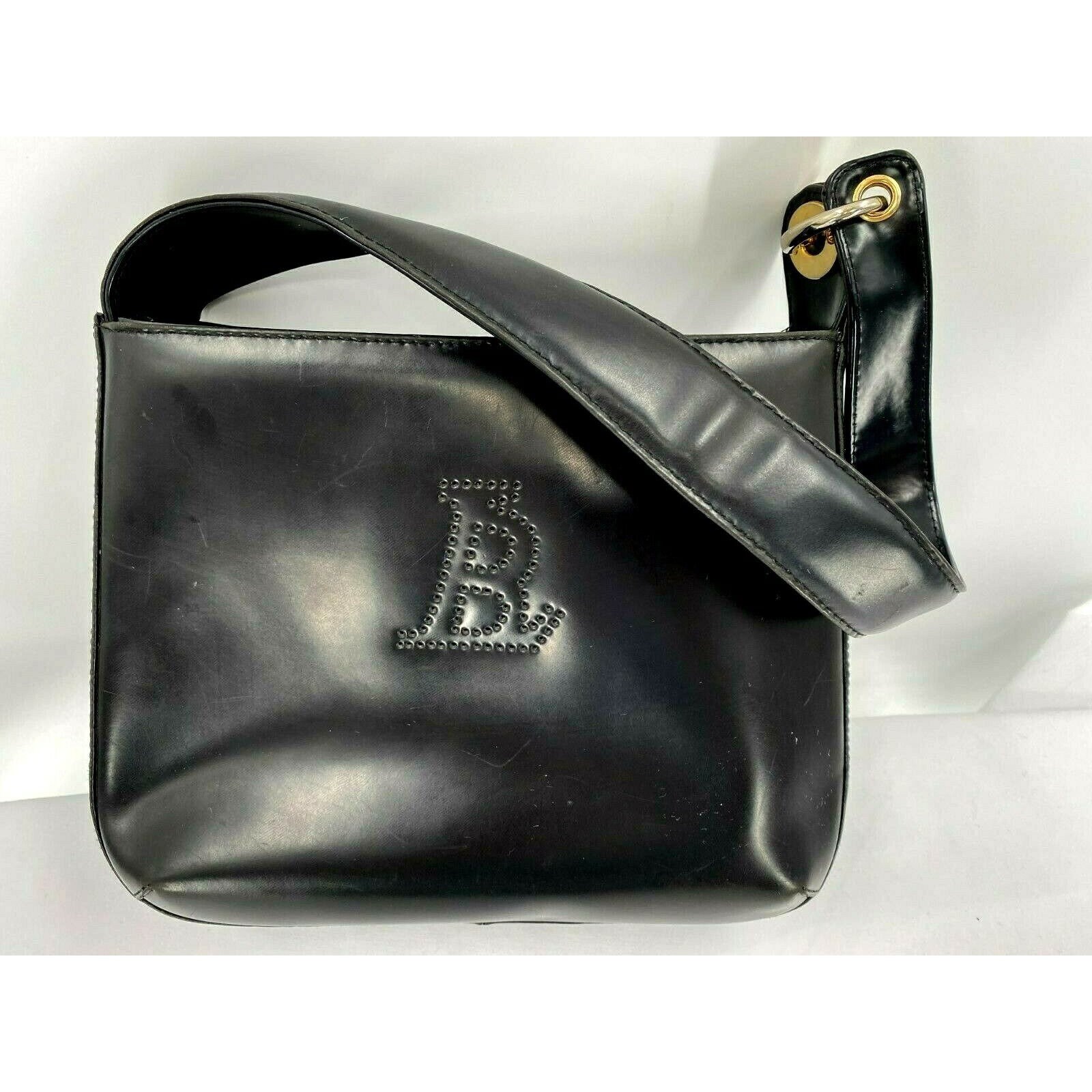 1970s Black Leather Bag / Leather Bag / Vintage Handbag / 