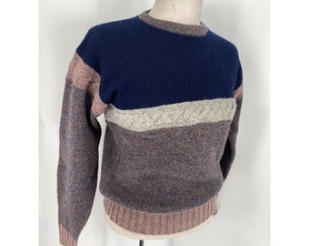 vintage Woodstock Int par Bernard Pure Virgin Wool Shetland Hand Made Sweater Sz M