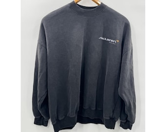 Vintage McLaren Formel 1 Sweatshirt Oversized Schwarz Racing Team Logos Sz XXL