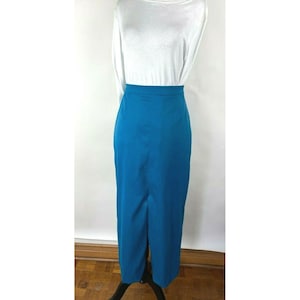 Vintage Versace Turquoise Nylon Pencil Skirt - 90s Designer XS