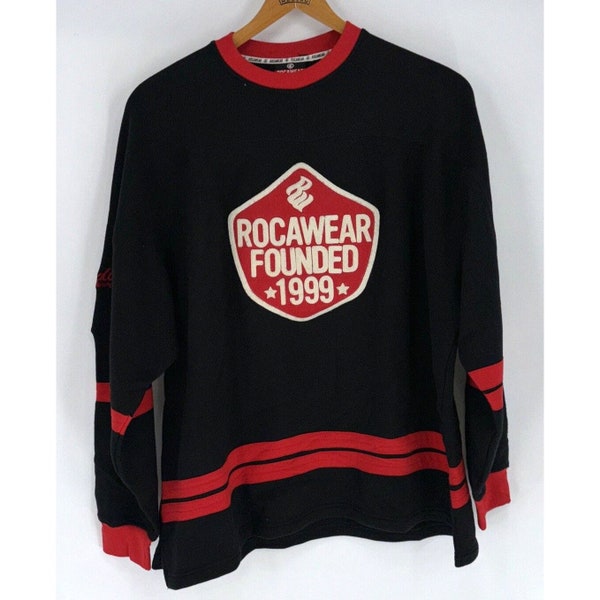 Vintage ROCAWEAR Ltd Edition Jersey Sweater Sweatshirt Shirt Embroidered Polo Sz 2XL