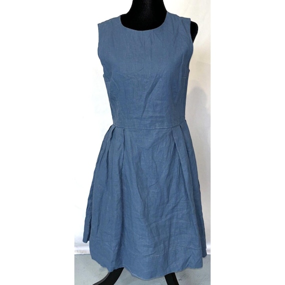 Vintage GAP Linen Dress 90s Ocean Blue Sleeveless Sz 4 - Etsy