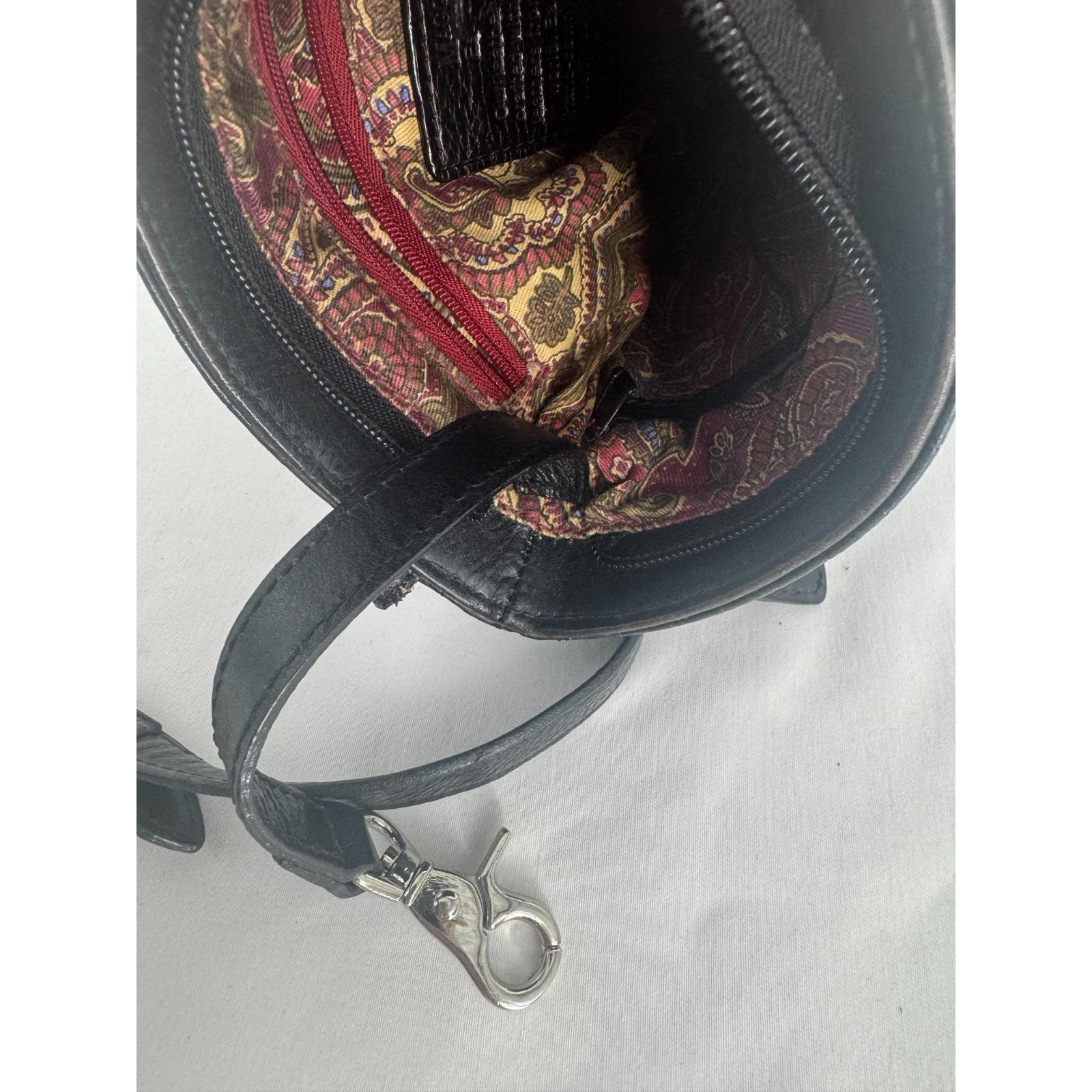 Vintage Black Pebbled Leather Crossbody Bag Croc Embossed Flap Boho Grunge Vintage Black Croc Bag - Etsy main image 4