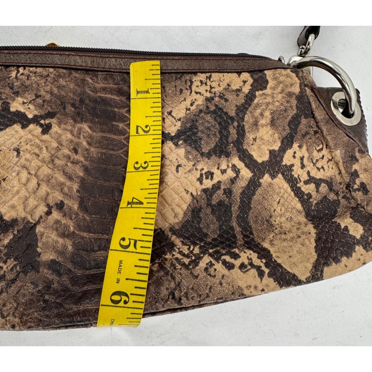 Vintage 90s Y2K Python Snakeskin Embossed Print Leather Shoulder