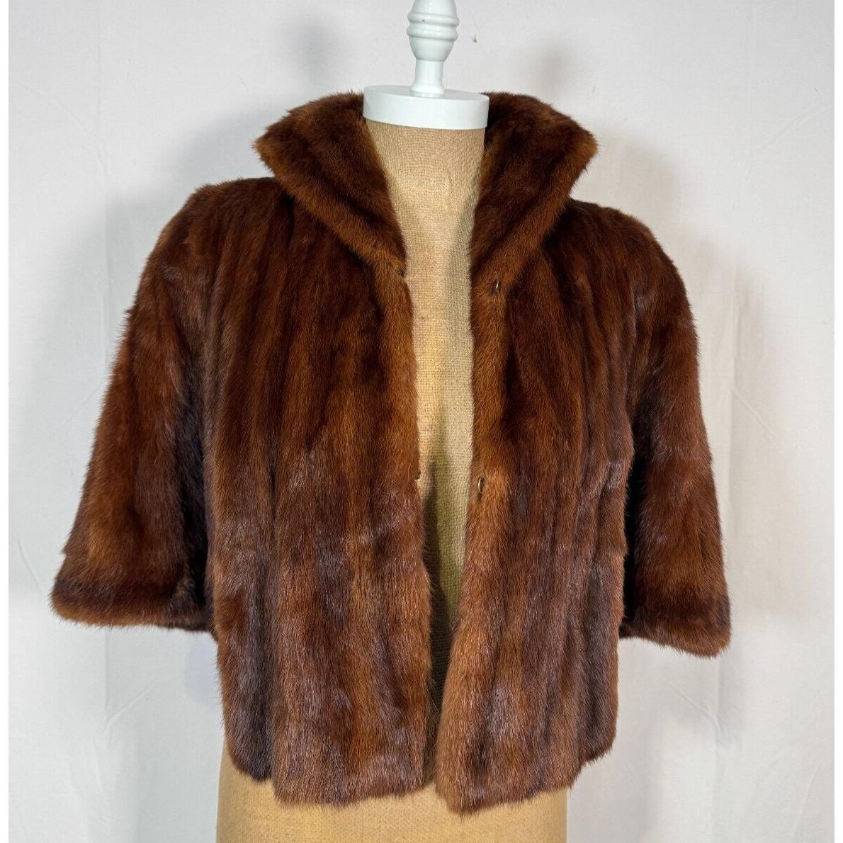 Vintage Nakamura Ginza Tokyo Genuine Brown Soft Mink Fur Stole
