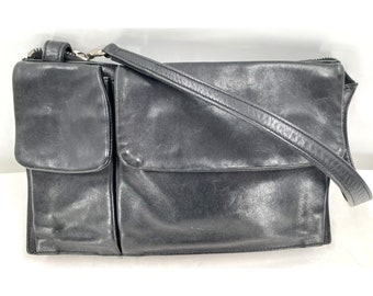 Vintage Johnny Farah New York Black Luxury Leather Wristlet Men's Purse Pouch Wallet