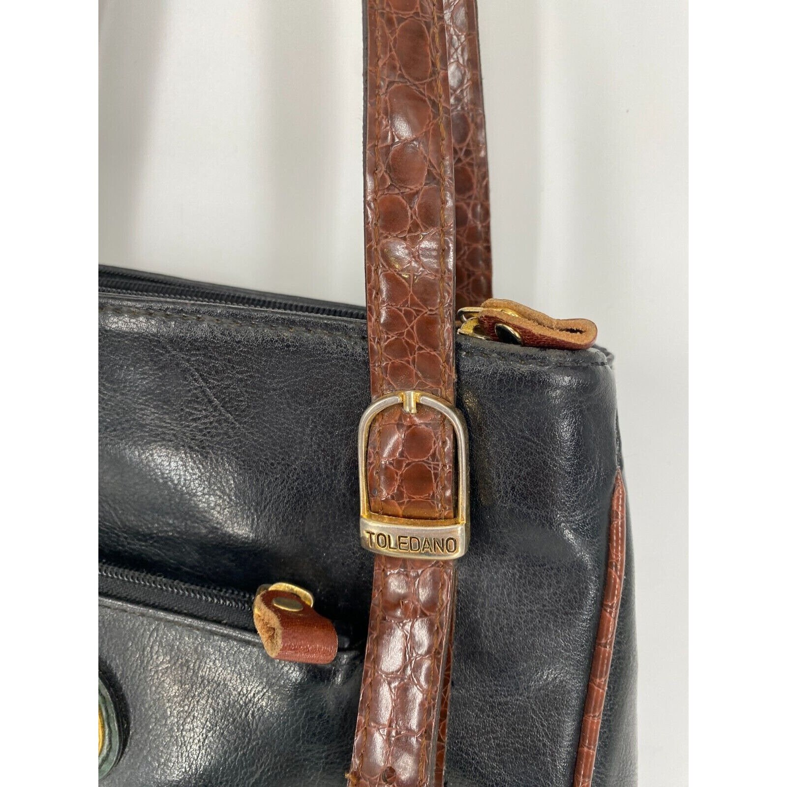 【suzen】90's Motor Leather Vintage Bag Vintage 80s 90s Medium Soft Patchwork Leather Handbag