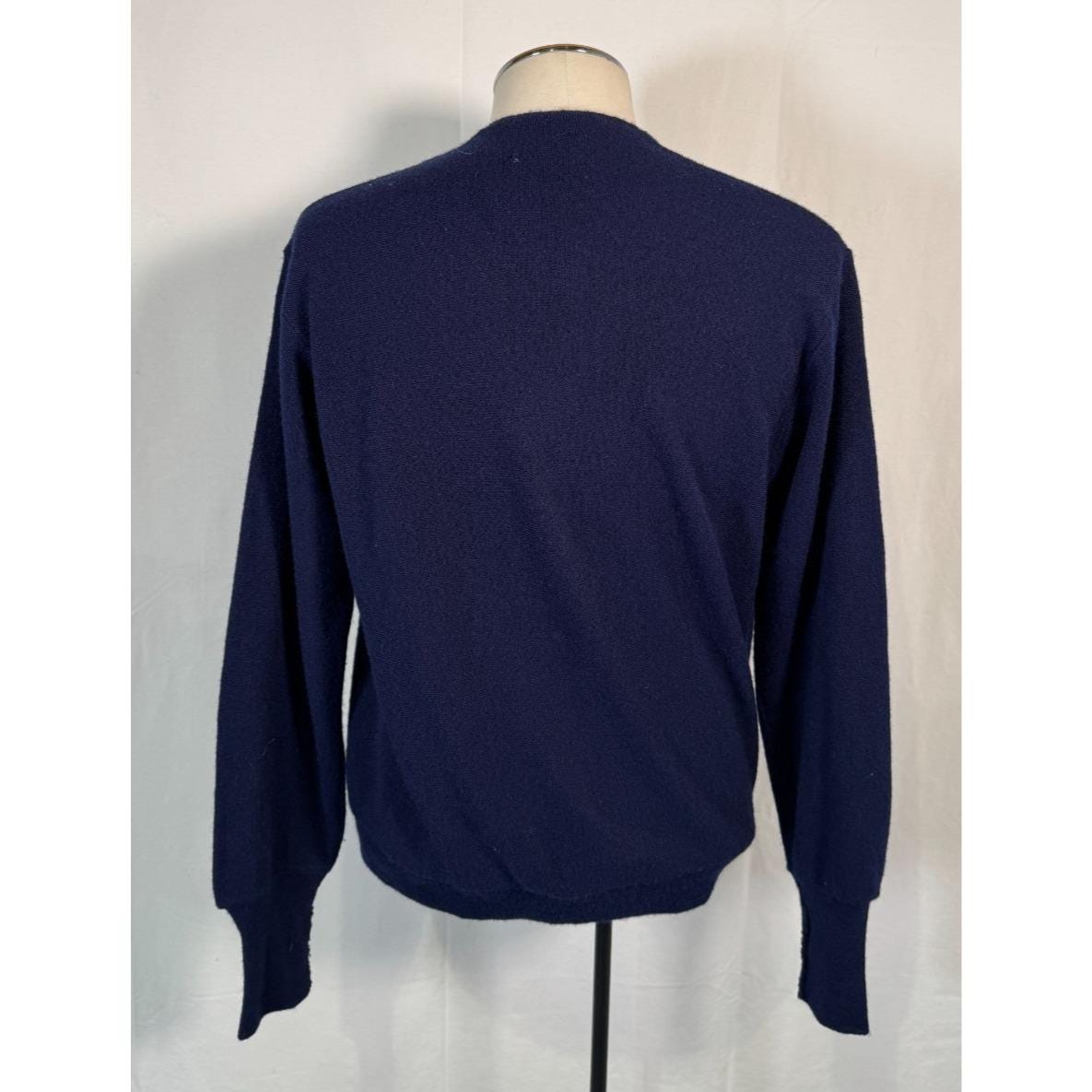 Vintage JC Penney Knit Cardigan: the Fox Navy Blue Sweater, Made