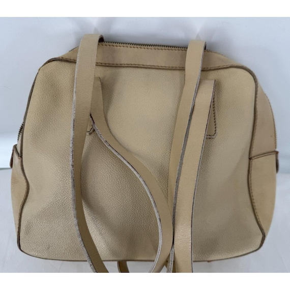 Vintage 80er TRUSSARDI Italy Crespo Italienische Tan Beige Leder