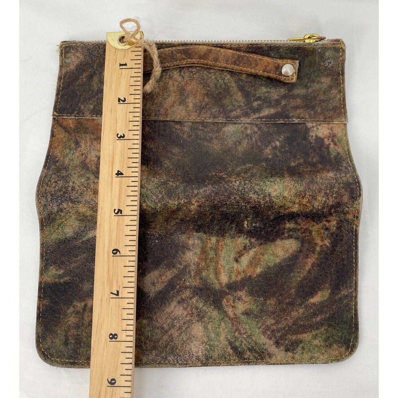 Vintage American Apparel Camo Leather Clutch Bag