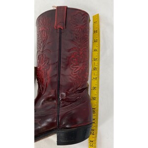 Vintage Texas Boot Co Oxblood Dark Red Luxury Leather Men's Cowboy Boots Sz 8 Made in the USA image 4