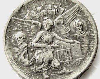 Rare 1937 Texas Centennial Half Dollar Silver Color USA United States Cool Coin. Discover now!