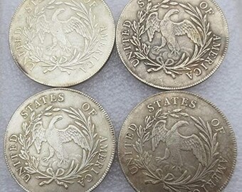 Rare 1795-1798 USA American Draped Bust Liberty Dollar 4 Pcs