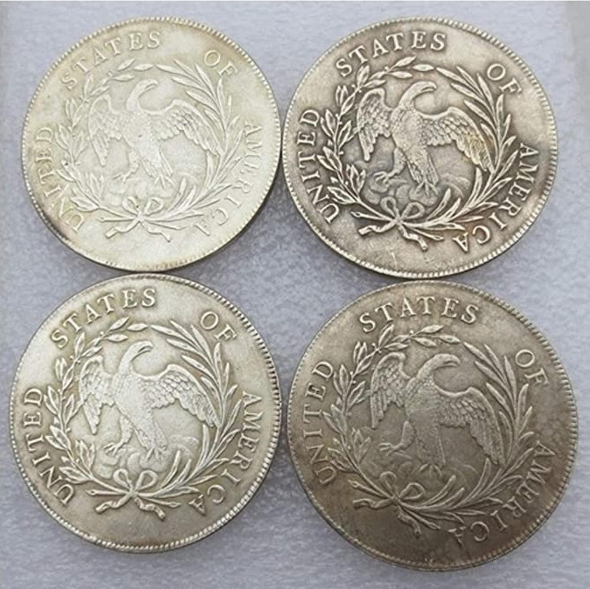 1795年 リバティ アメリカ合衆国コイン Rare 1795-1798 USA American Draped Bust Liberty Dollar 4 Pcs