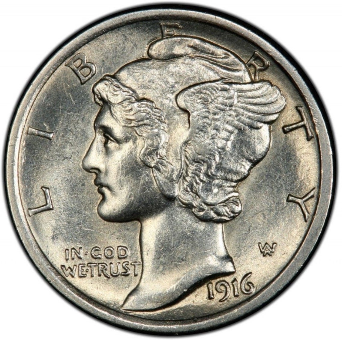 Rare 1916 D Mercury Dime USA American Silver Color Liberty Coin ...