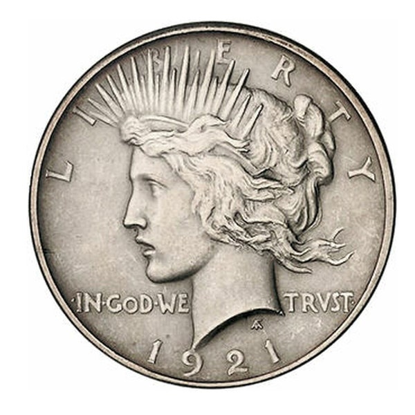 Rare USA United States 1921 Peace Dollar Silver Color Coin. Discover!