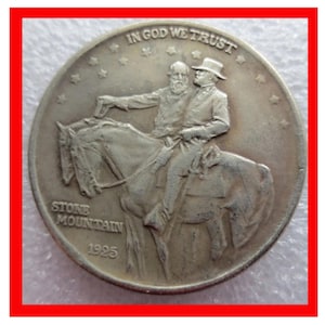 Rare 1925 Stone Mountain Half Dollar Silver Color USA United States Cool Coin. Discover now!