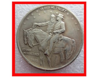 Rare 1925 Stone Mountain Half Dollar Silver Color USA United States Cool Coin. Discover now!