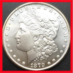 Rare USA United States 1879cc Silver Color Morgan Dollar Cool Coin. Discover now!