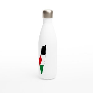 Botella de agua blanca de acero inoxidable de 17 oz
