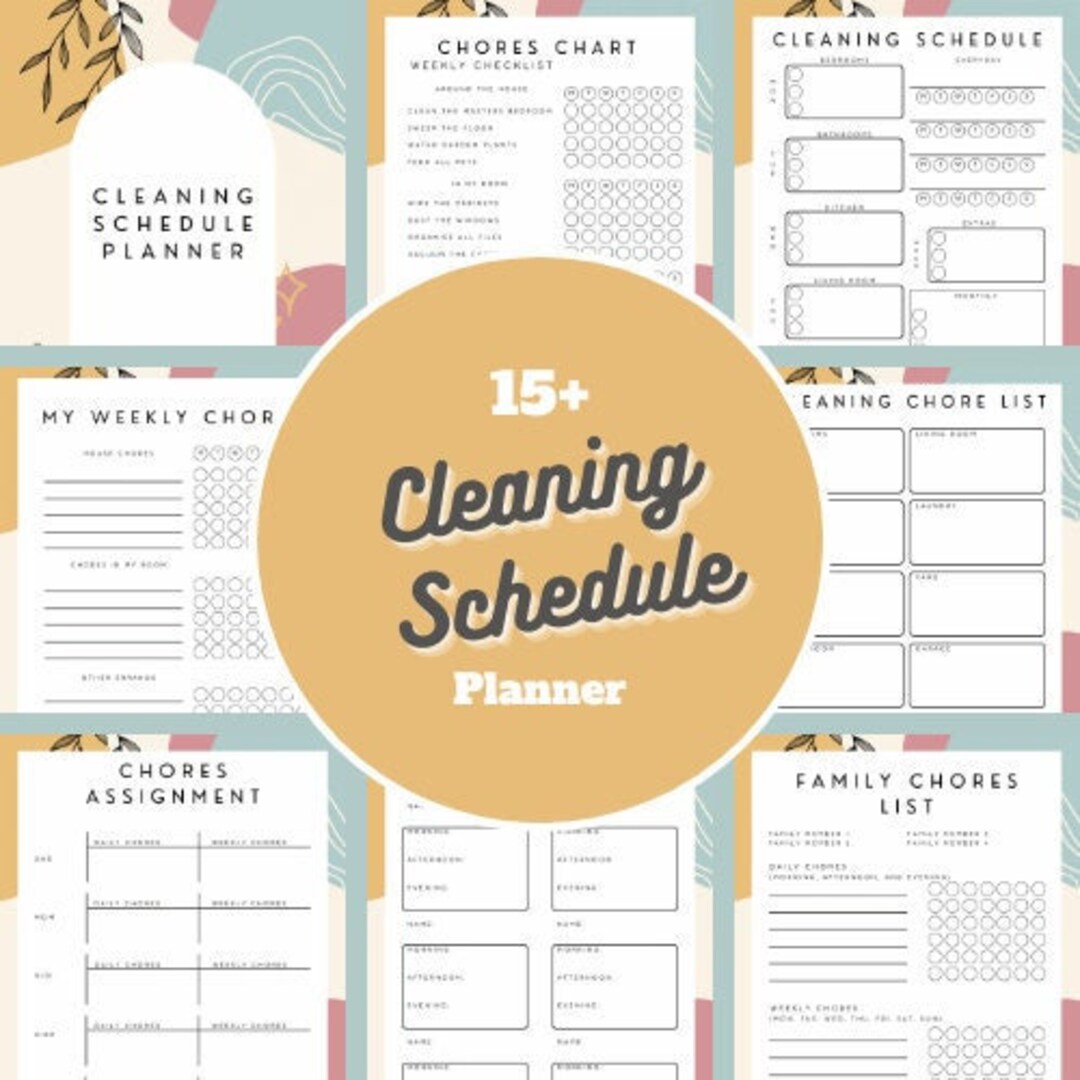Canva Editable Cleaning Schedule Planner - Etsy
