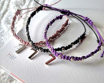 BTS inspired macrame adjustable bracelet with charm *New Charm Update*