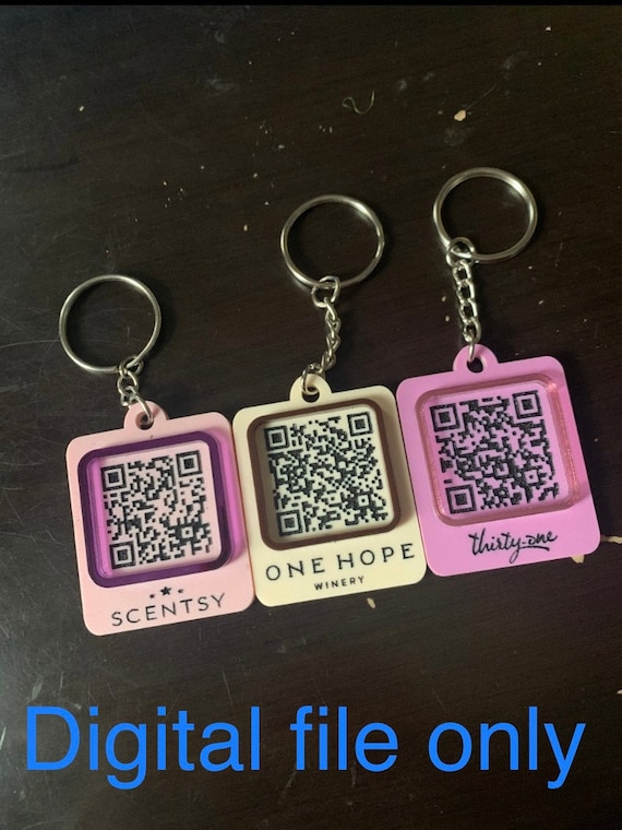 QR Code Keychain Template Etsy