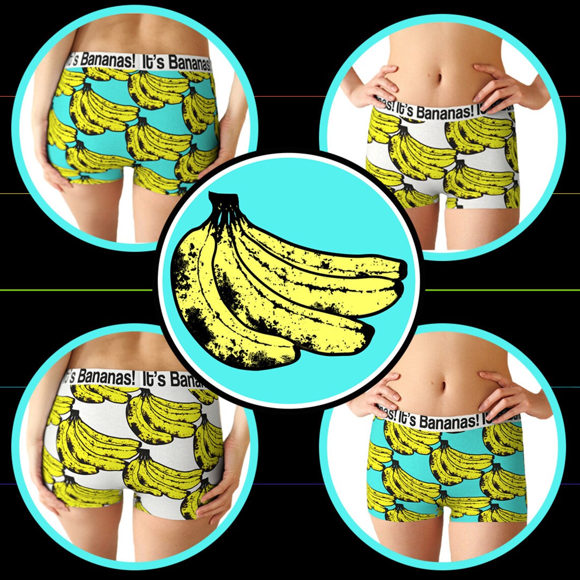 Fun Unisex Boyshort Underwear Banana Print is That A Etsy New Zealand