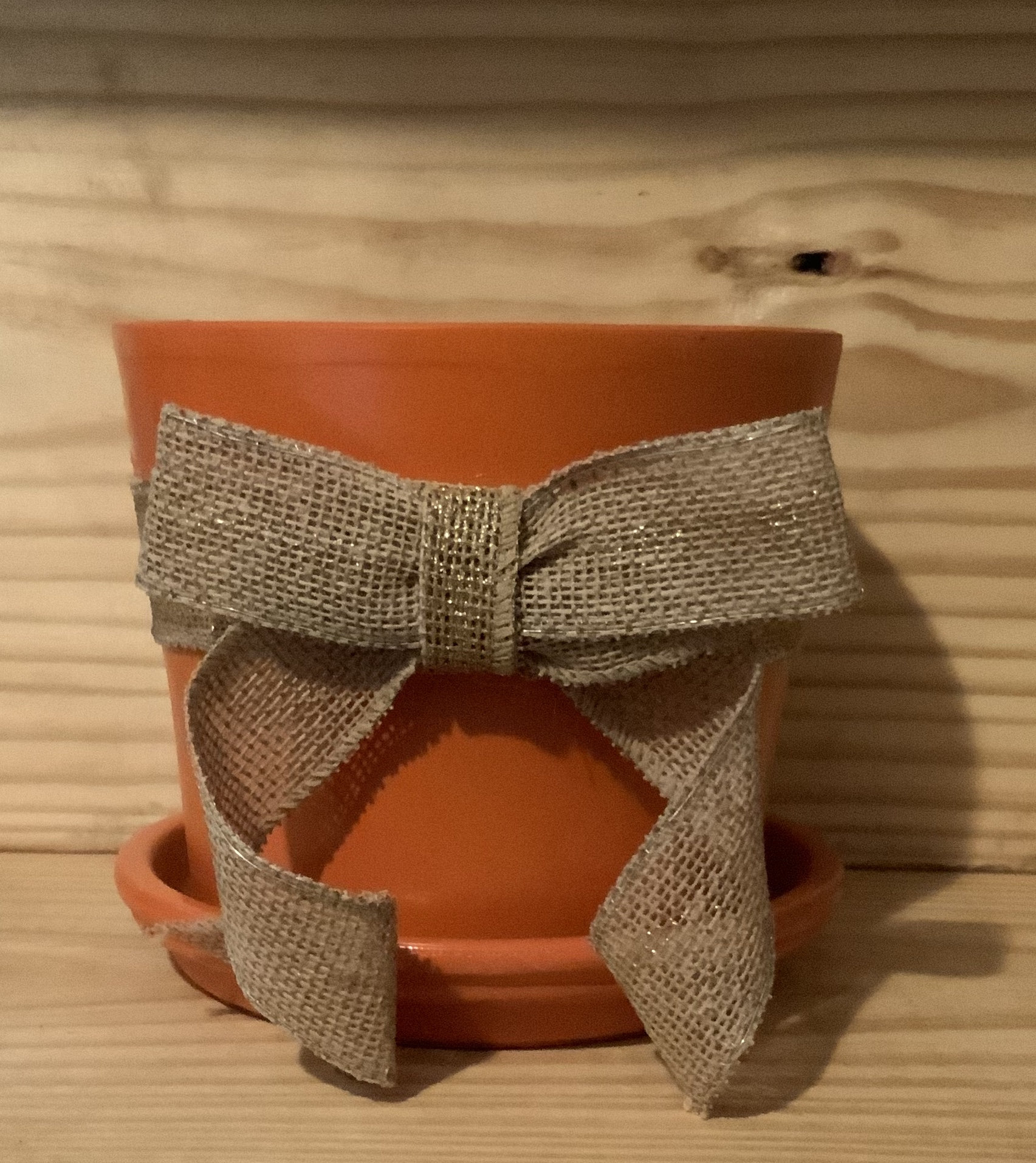 Burlap Bow Flower Pot Etsy