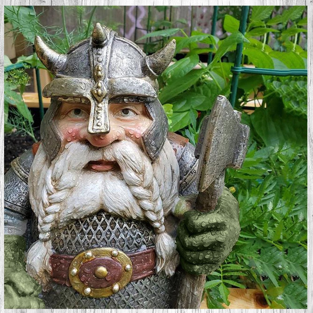 Viking Victor Norse Dwarf Gnome Estatuas de resina al aire Etsy