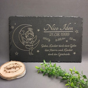 personalized slate godchild baptism memorial plaque, gravestone, grave decoration, gravestone, memorial plate memorial stone star child, animal