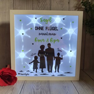 illuminated picture frame illuminated frame illuminated wall picture illuminated picture grandma grandpa grandparents grandchildren saying silhouette personalized Mother&#39;s Day