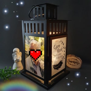 personalized grave lantern photo lantern bereaved gift