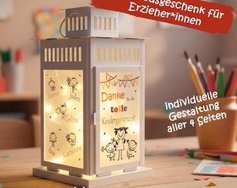 Abschiedsgeschenk Erzieherin -Personalisierte Laterne -Danke Erzieher Geschenk-Kita Geschenk mit Gravur- Abschiedsgeschenk Erzieher
